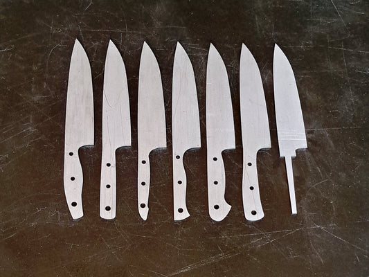 Chef Knife Blade Blank (Unfinished): Stainless or High Carbon Steel, DIY Kitchen Knife
