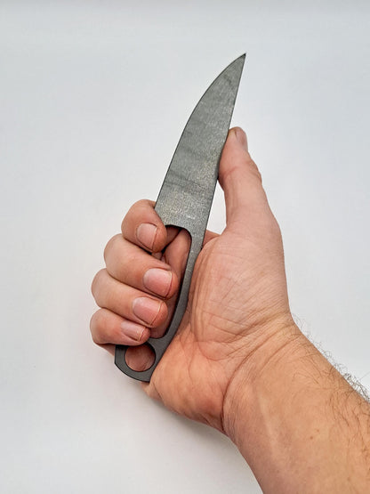 Tactical Drop Point Knife Blank (Unfinished): High Carbon Steel or Stainless Steel, DIY Blade