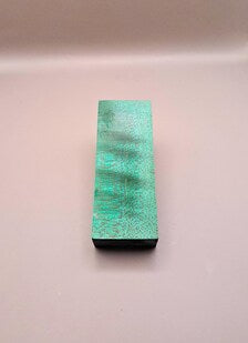Stabilized Emerald Green Curly Maple Knife Handle Block – Resin Infused Wood for Knife Making